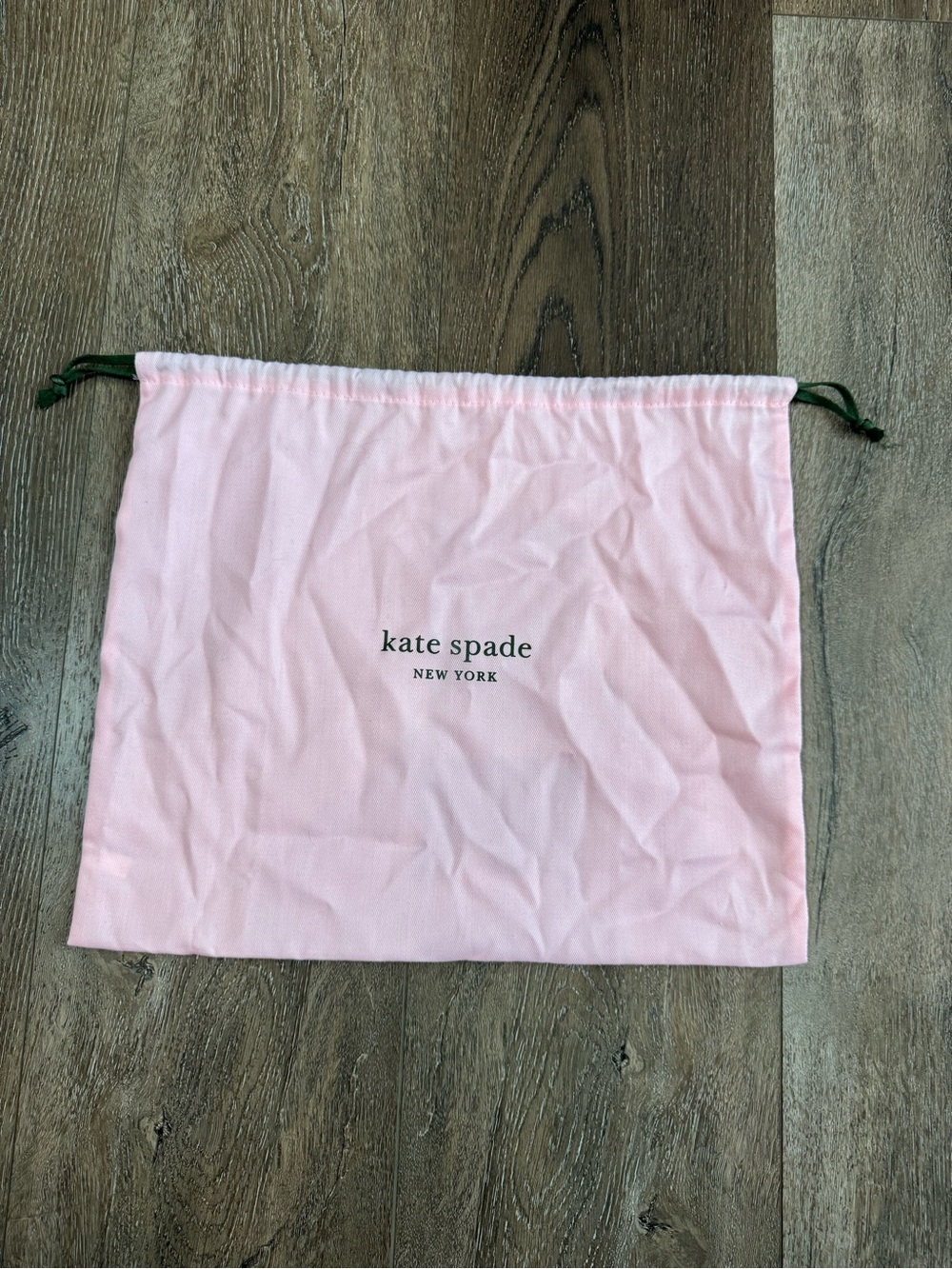 kate spade Pink Drawstring Logo Dust Bag with Green Print